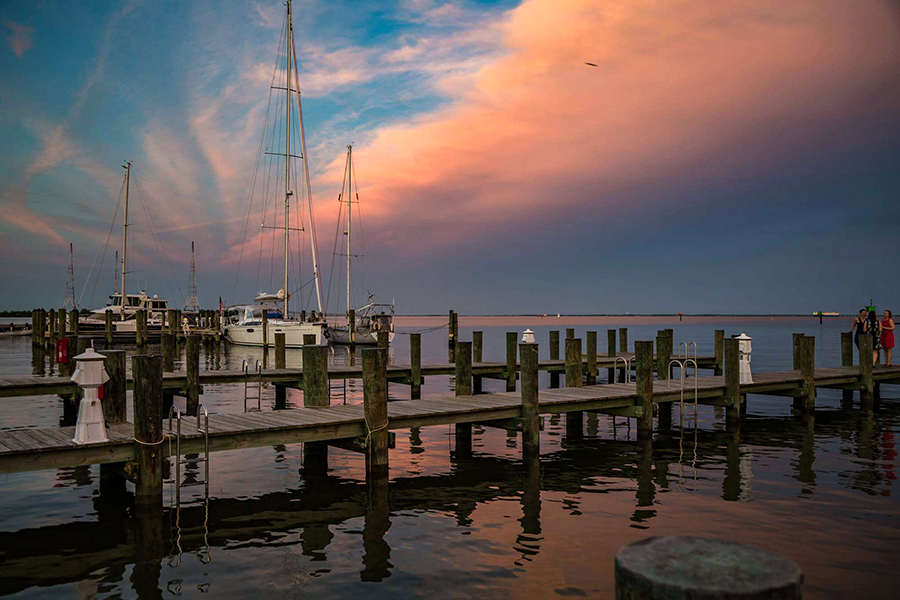 Eastport sunset over the Chesapeake bay